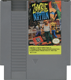 NES（Nintendo Entertainment System）用ソフト「ZOMBIE NATION」のROMカセット画像