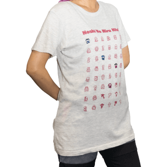 星をみるひと発売記念グッズ「必ず　みんなで　星をみる　Tシャツ」Sサイズ着用イメージ画像